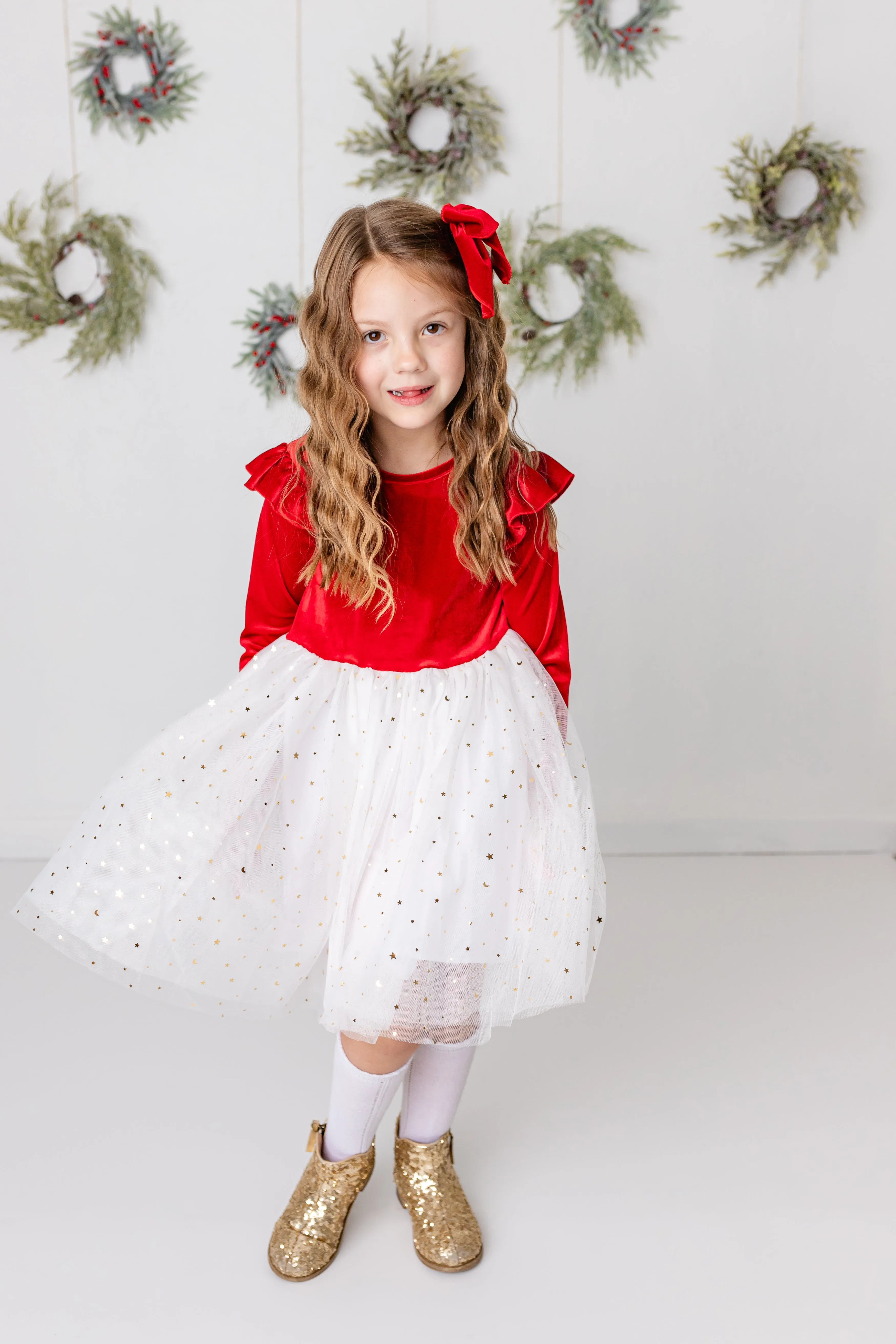 RED & WHITE SPARKLE DRESS