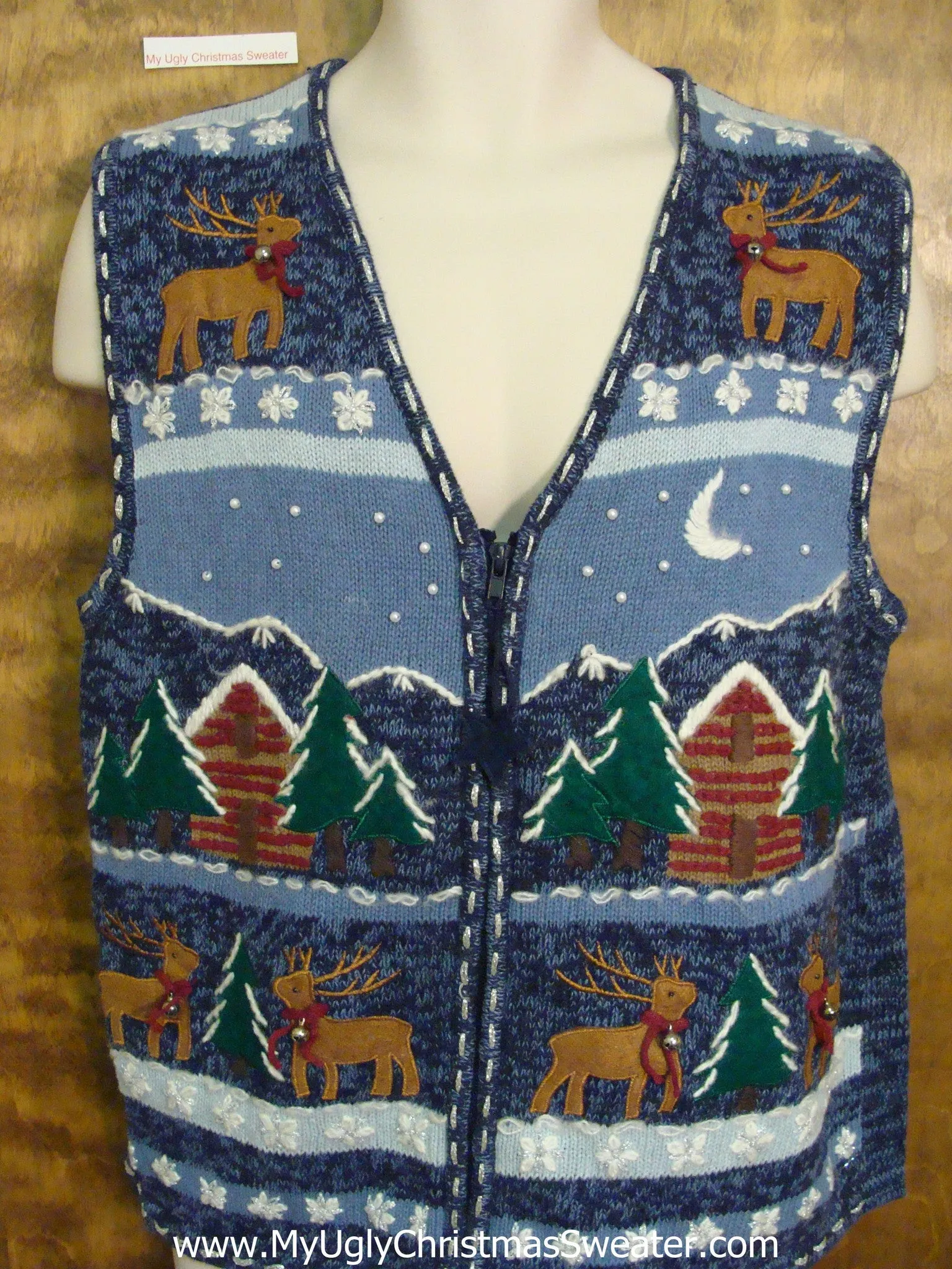 Reindeer in Winter Corny Christmas Sweater Vest