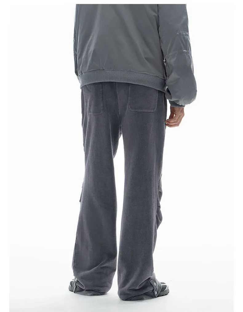 Retro Damaged Pleated Design Sweatpants