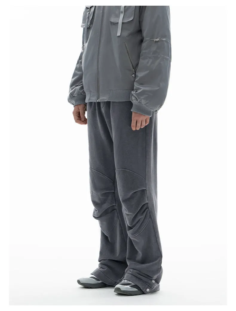 Retro Damaged Pleated Design Sweatpants