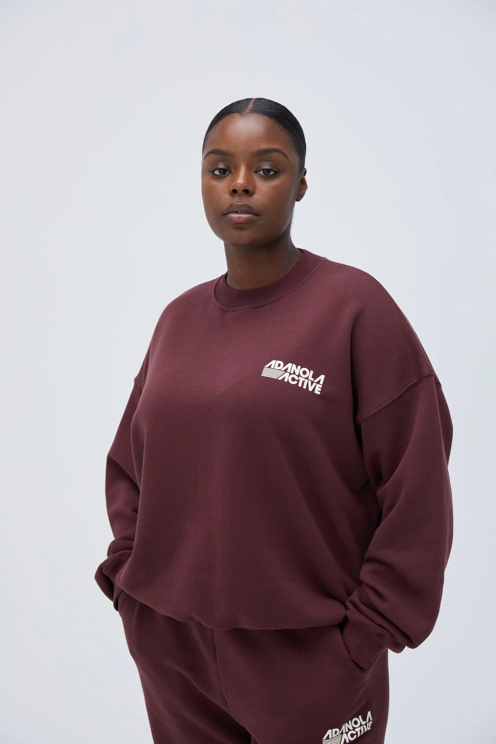 Retro Sport Oversized Sweatshirt - Burgundy