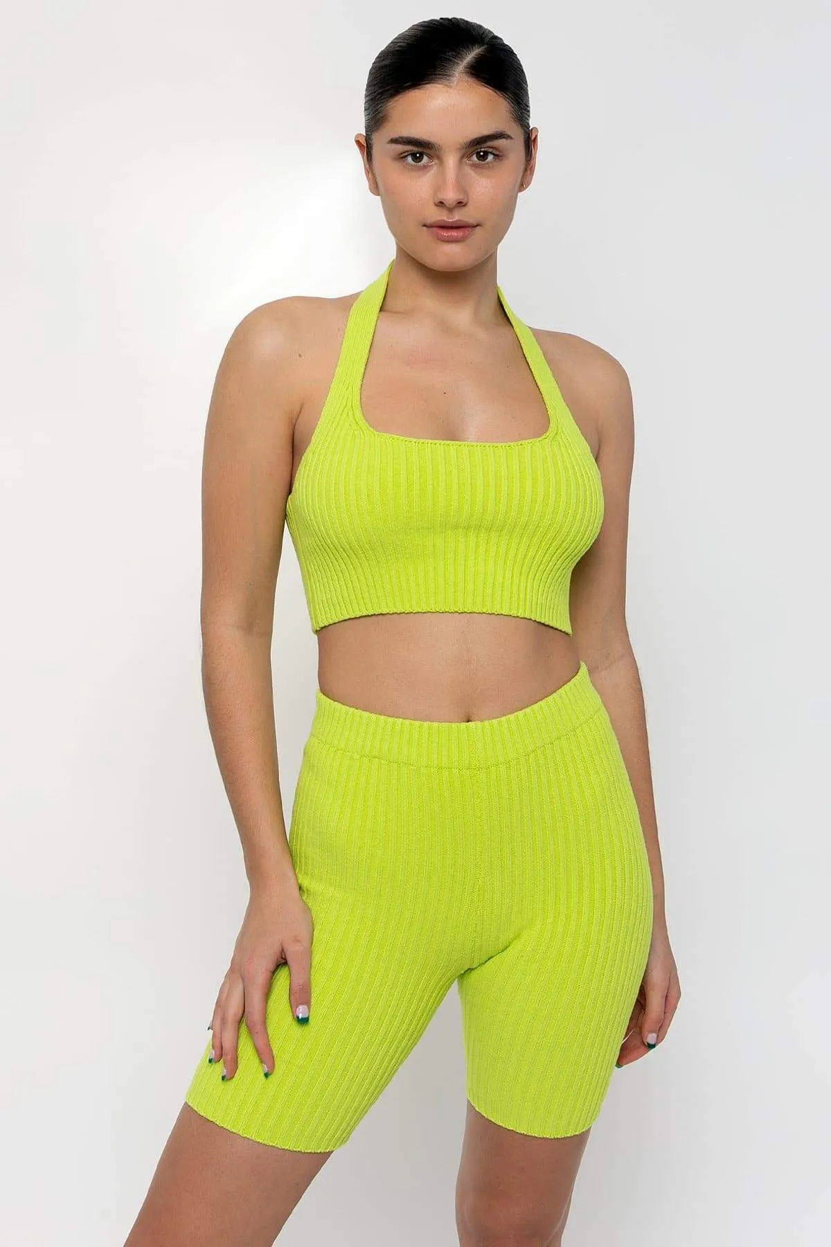 RFK51 - Ultra Heavy Knit Ribbed Halter Top