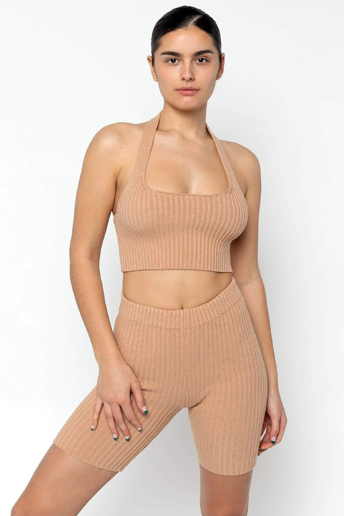 RFK51 - Ultra Heavy Knit Ribbed Halter Top