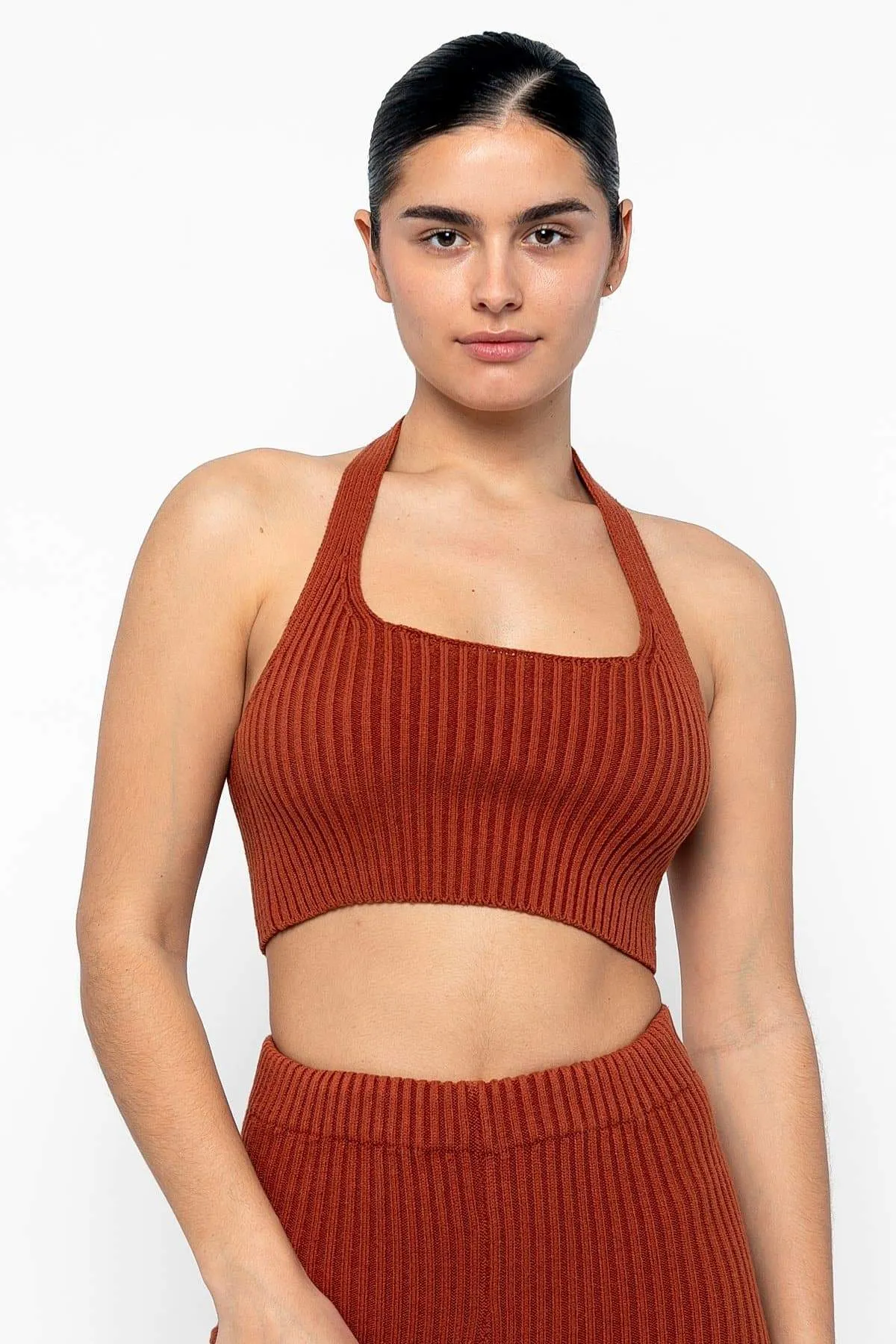 RFK51 - Ultra Heavy Knit Ribbed Halter Top