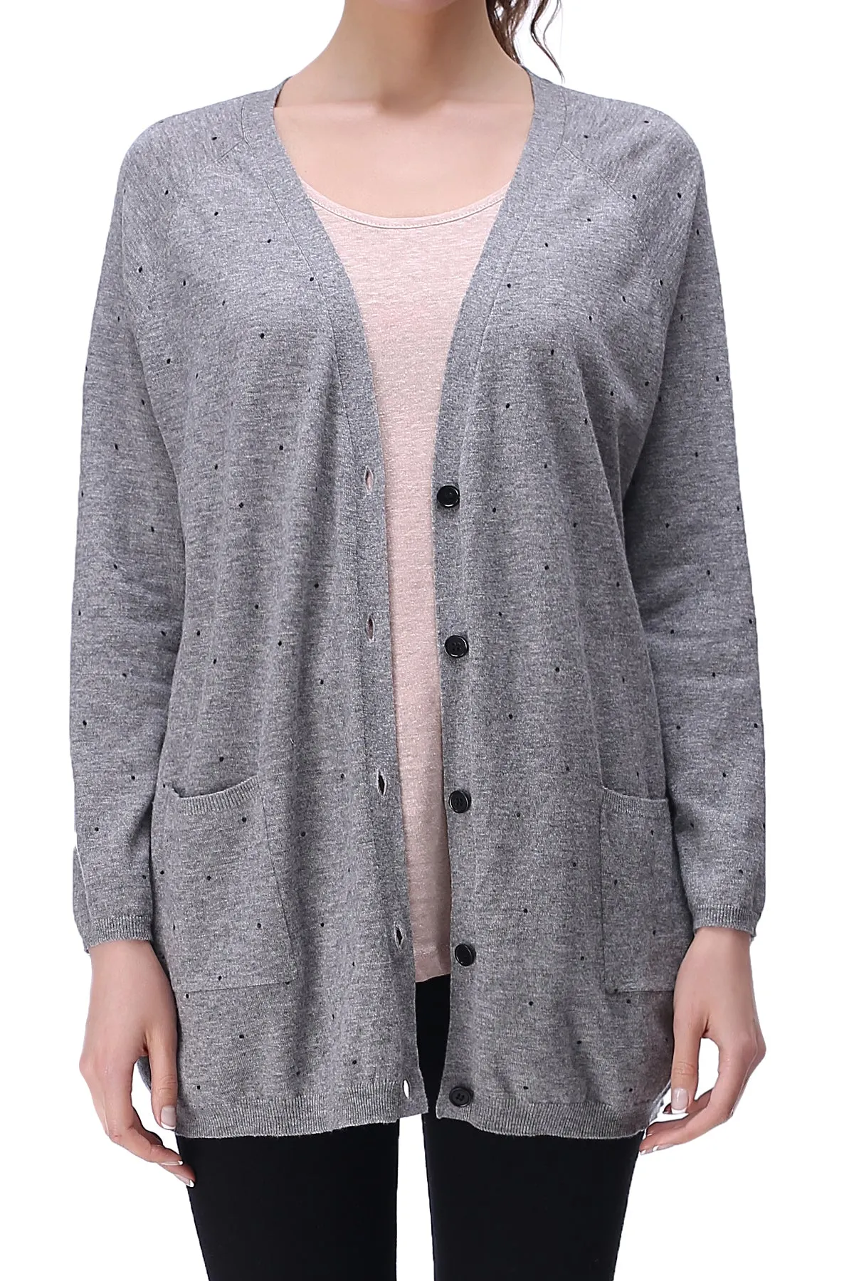 RH Classic Women's Open Front Long-Sleeve Cardigan Top Shirt Sweater Coat RH2063