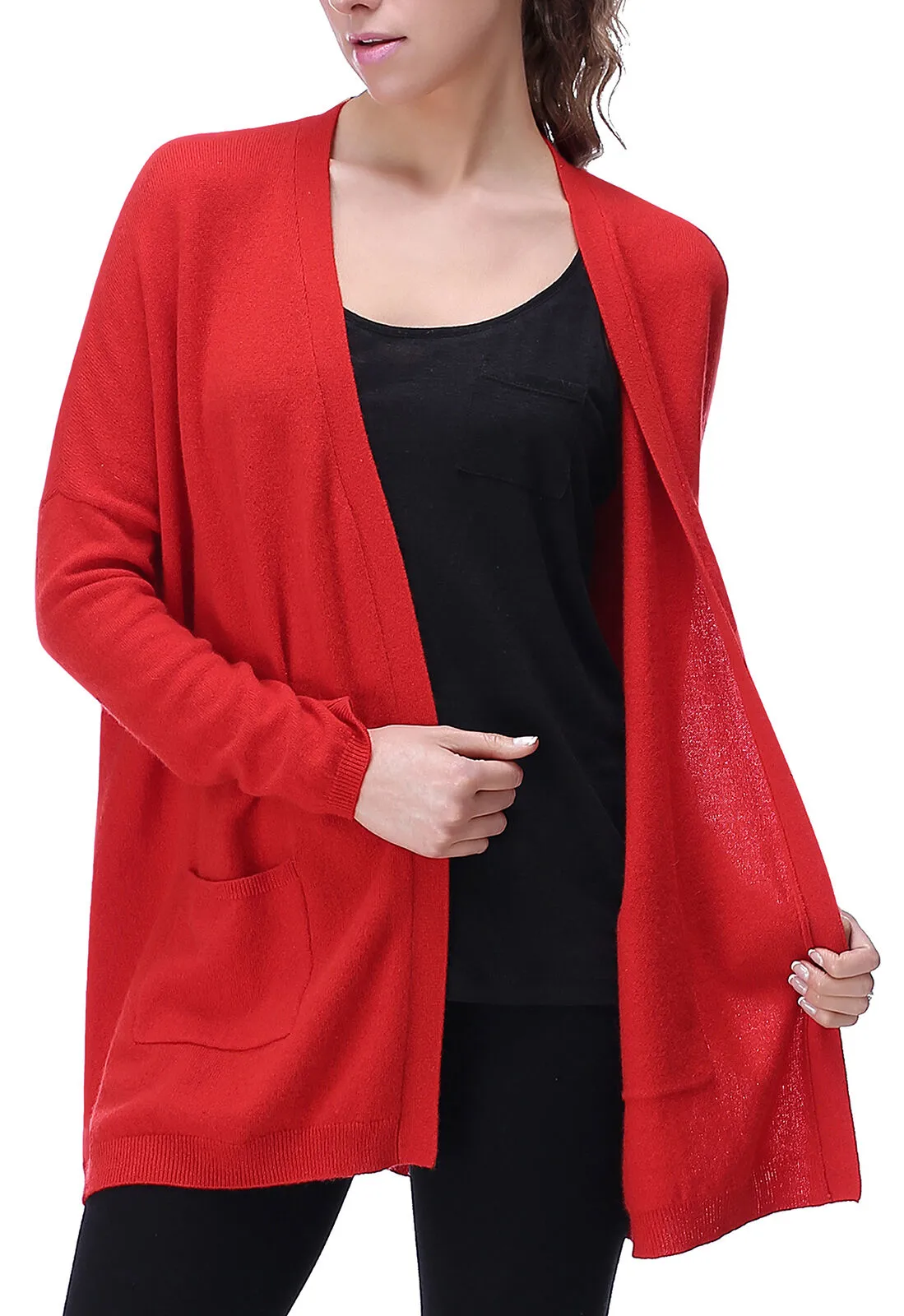 RH Women's Casual Open Front Cardigan Sweater Outwear Coat w/ Pocket Top RH2058