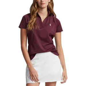 RLX Ralph Lauren Women's Tour Performance V-Neck Golf Shirt - Harvard Wine