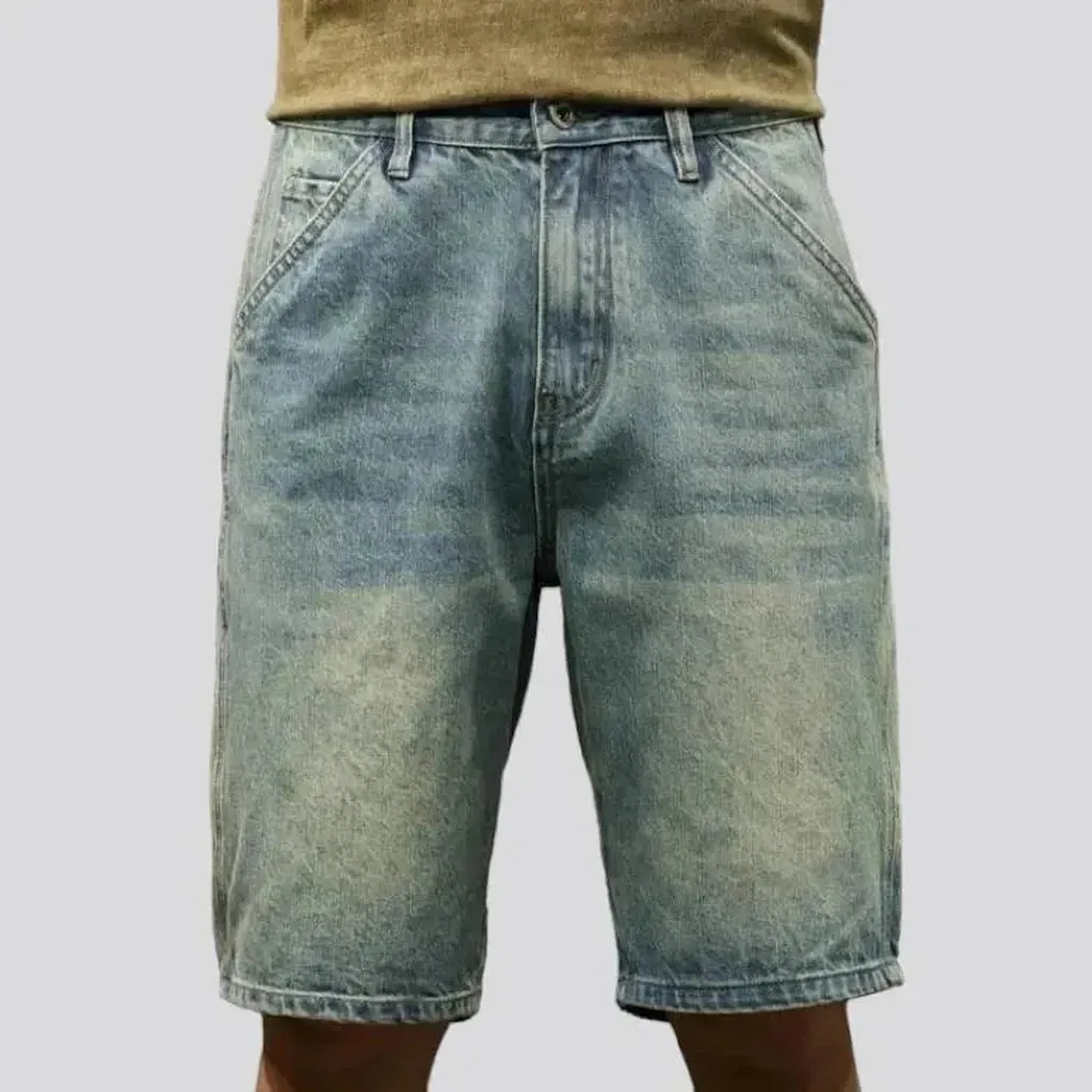 Sanded men's denim shorts