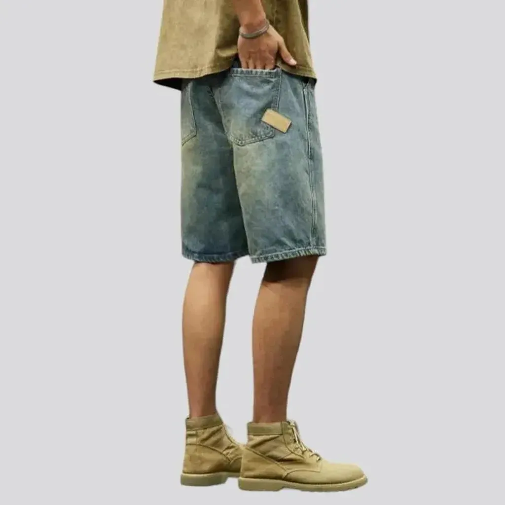 Sanded men's denim shorts