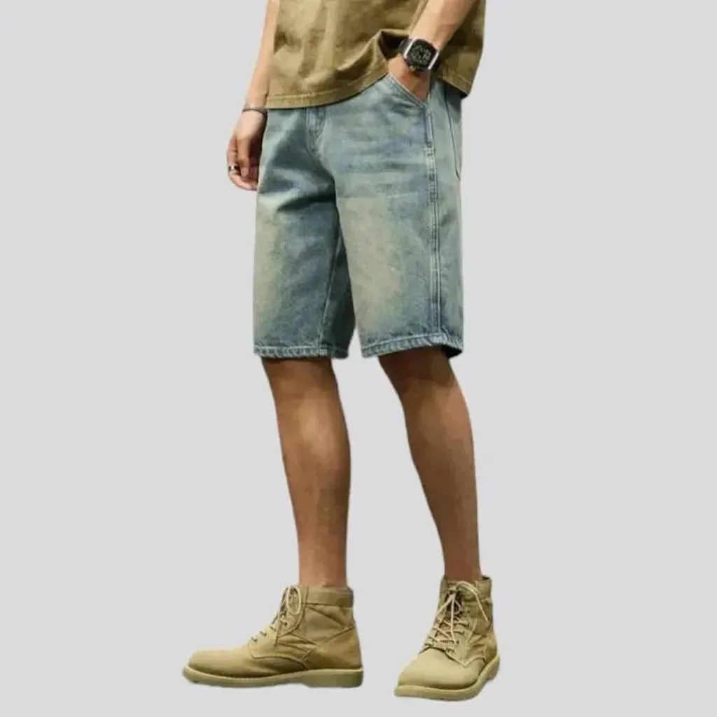 Sanded men's denim shorts