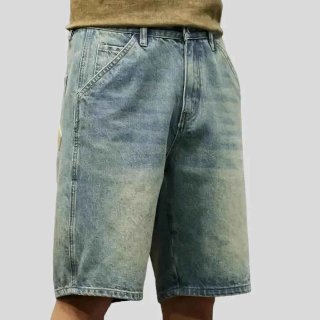 Sanded men's denim shorts