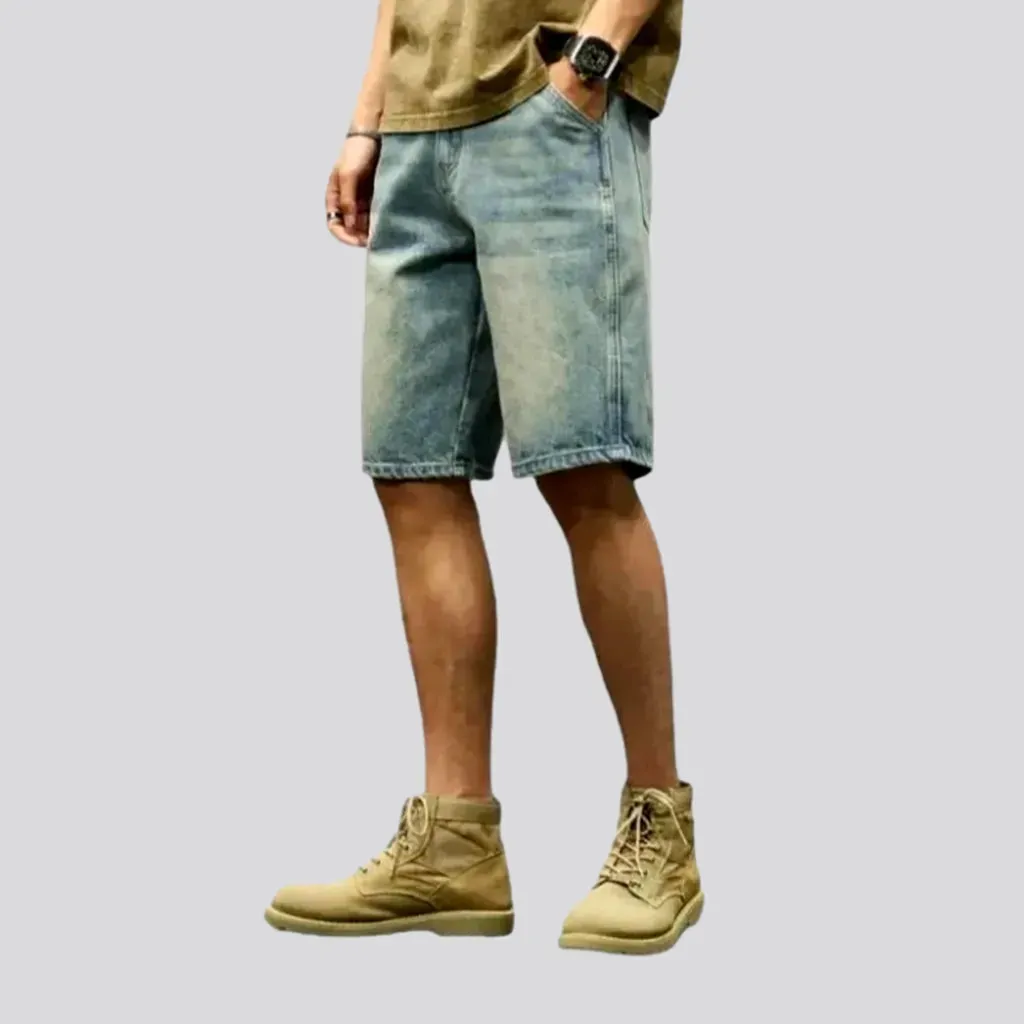 Sanded men's denim shorts