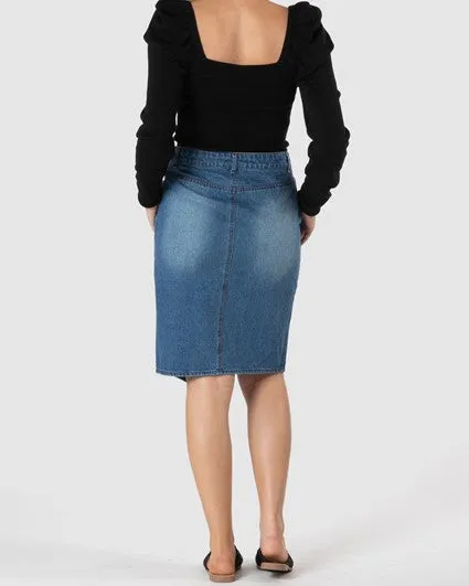 SASS - Casey Button up Denim skirt