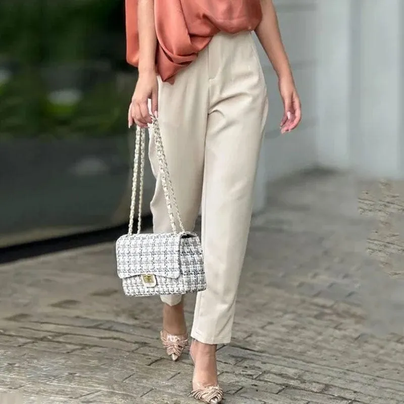 Satin Top Loose Wide Legs Pants Set