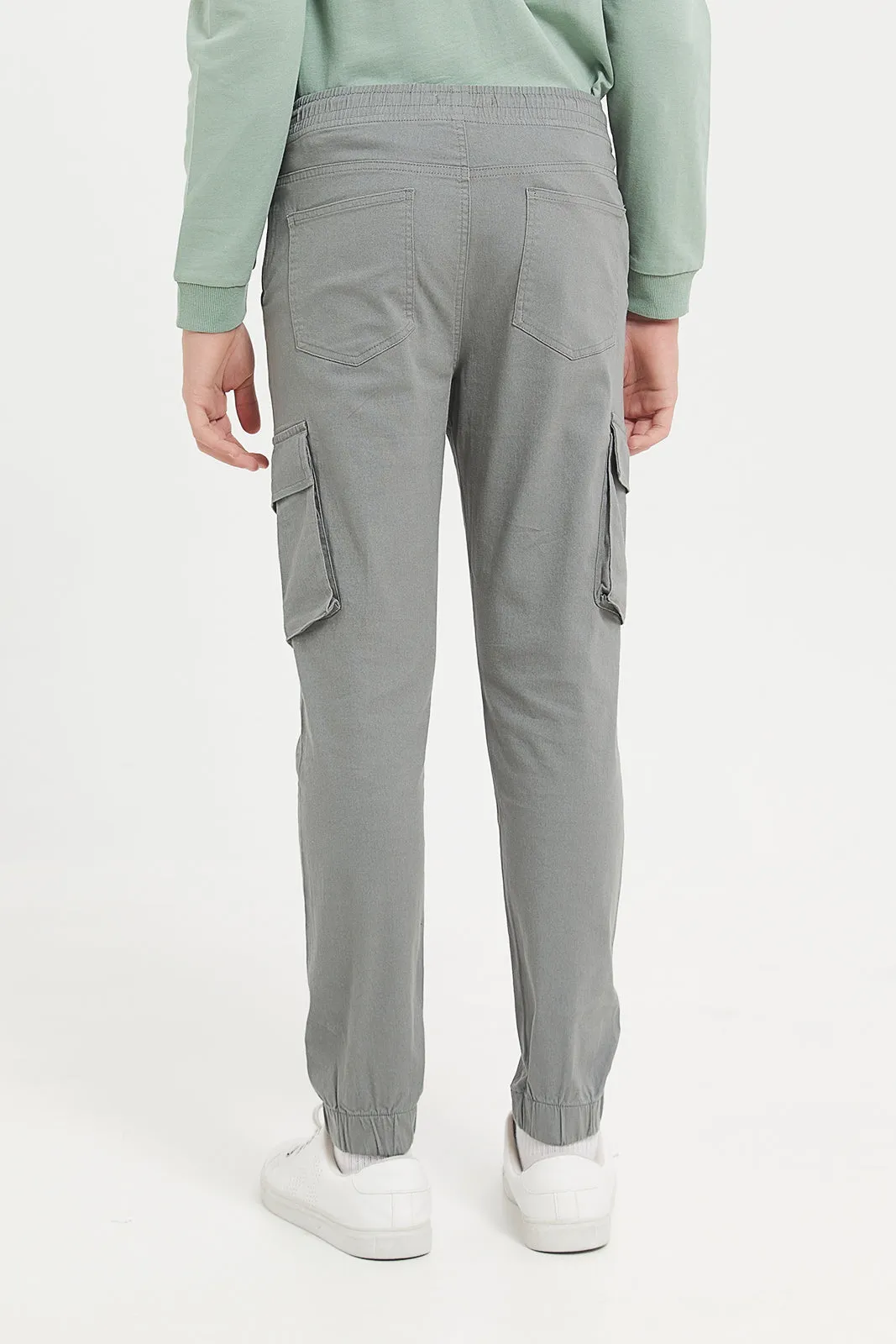 Senior Boys Grey Cargo Casual Trouser