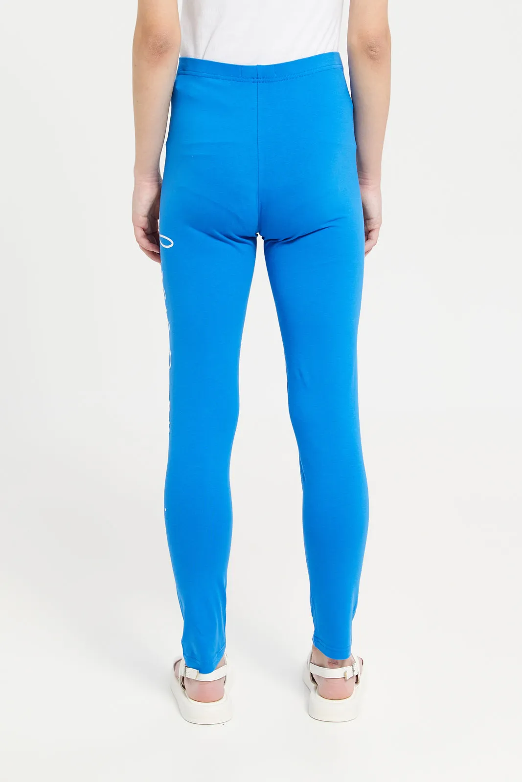 Senior Girls Blue Basic Leggings