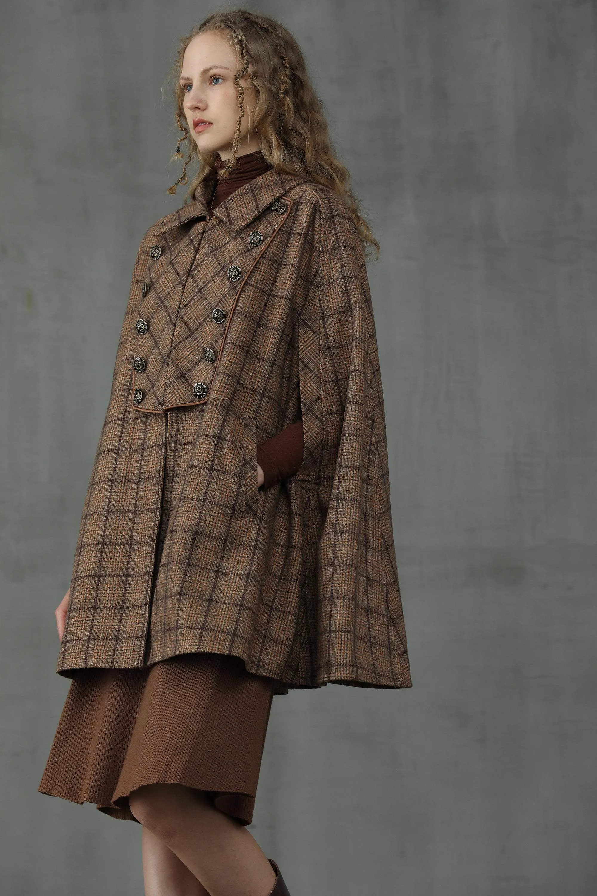 Sensibility 13 | tartan wool cape coat