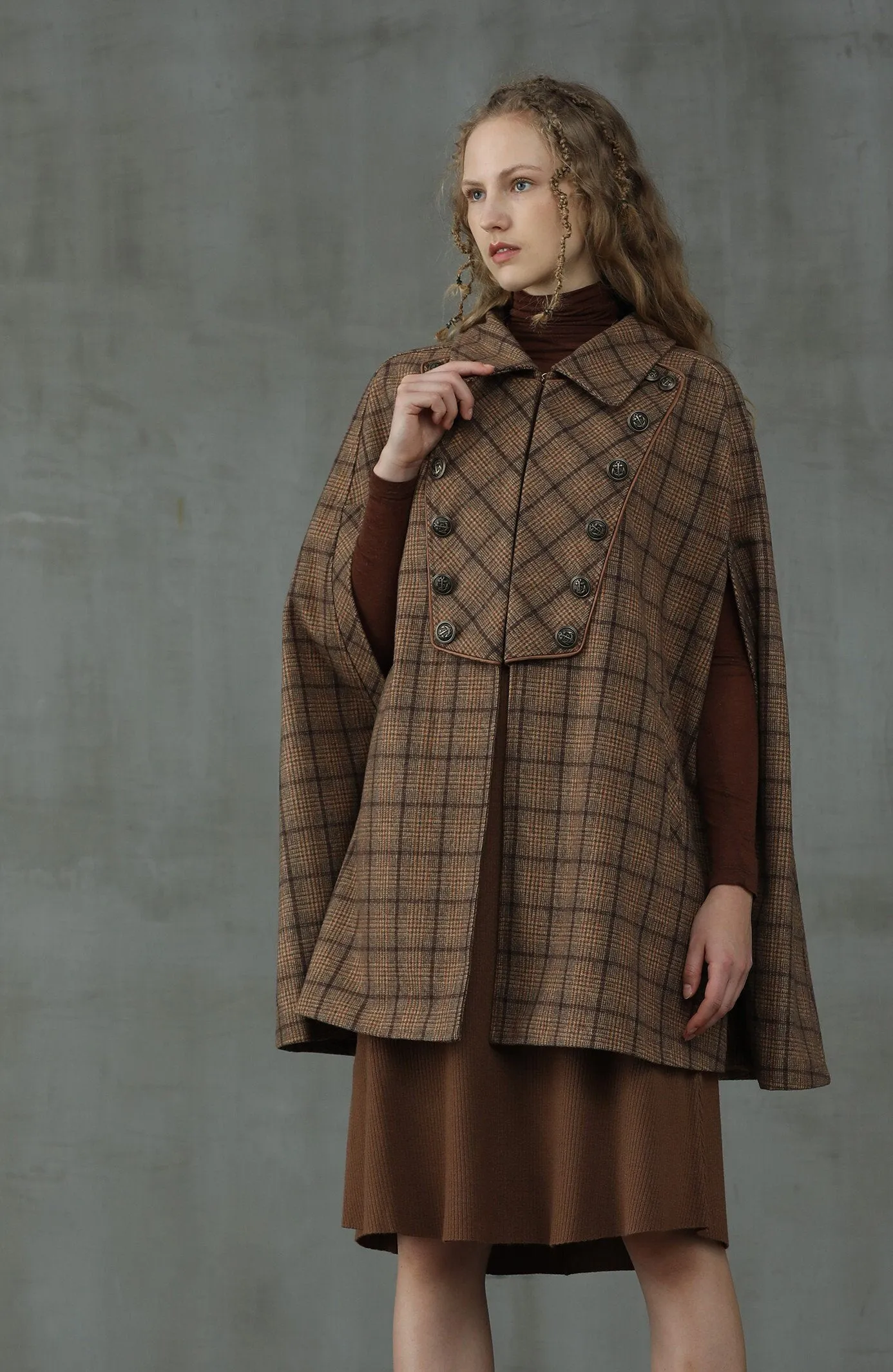 Sensibility 13 | tartan wool cape coat