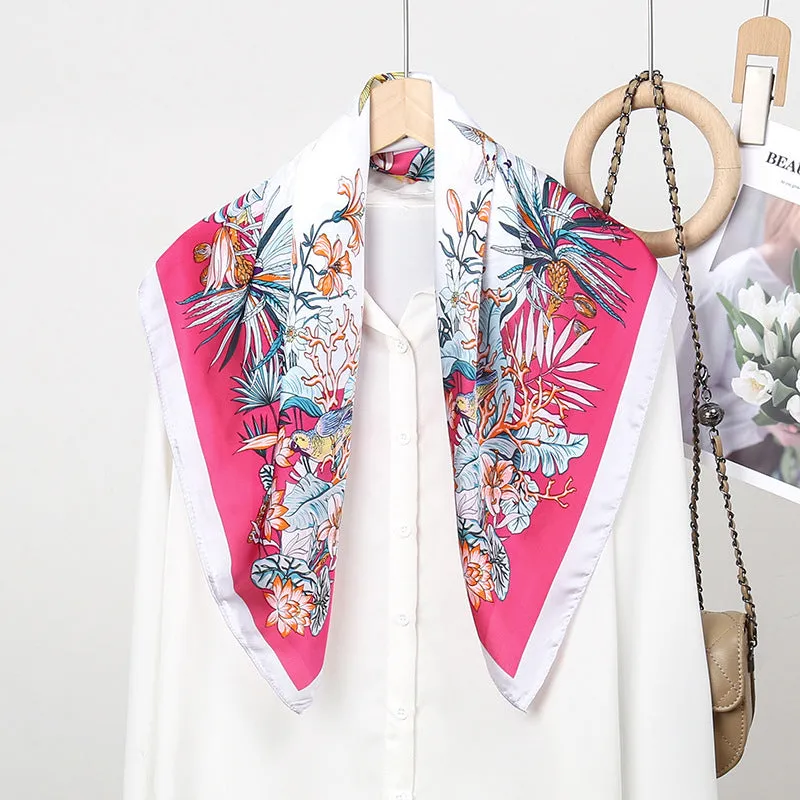 Silk Scarf Female Satin Printing