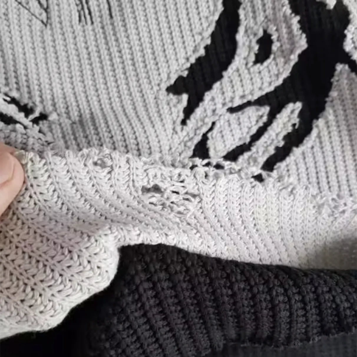 SKELETAL ILLUSION KNIT SWEATER