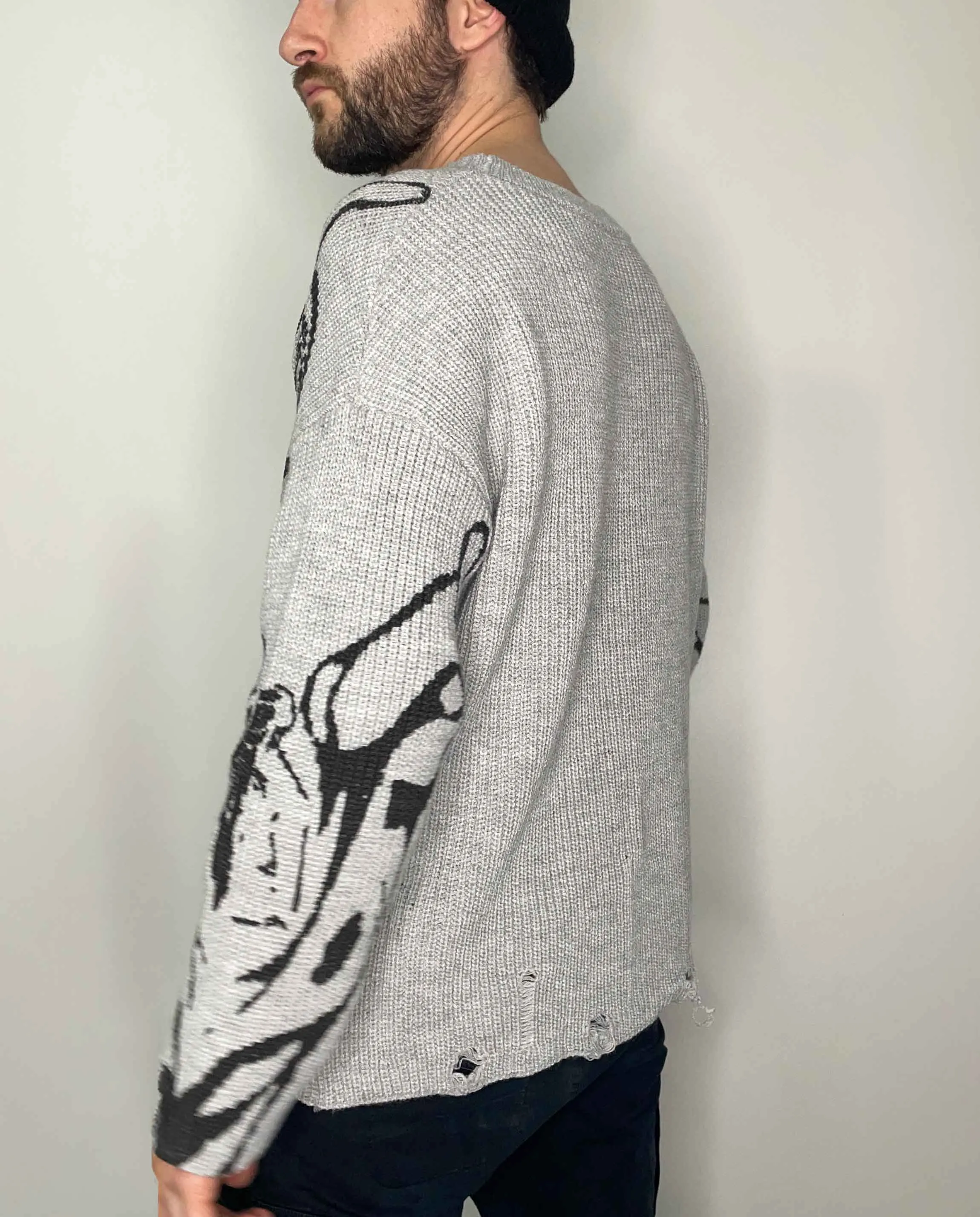 SKELETAL ILLUSION KNIT SWEATER