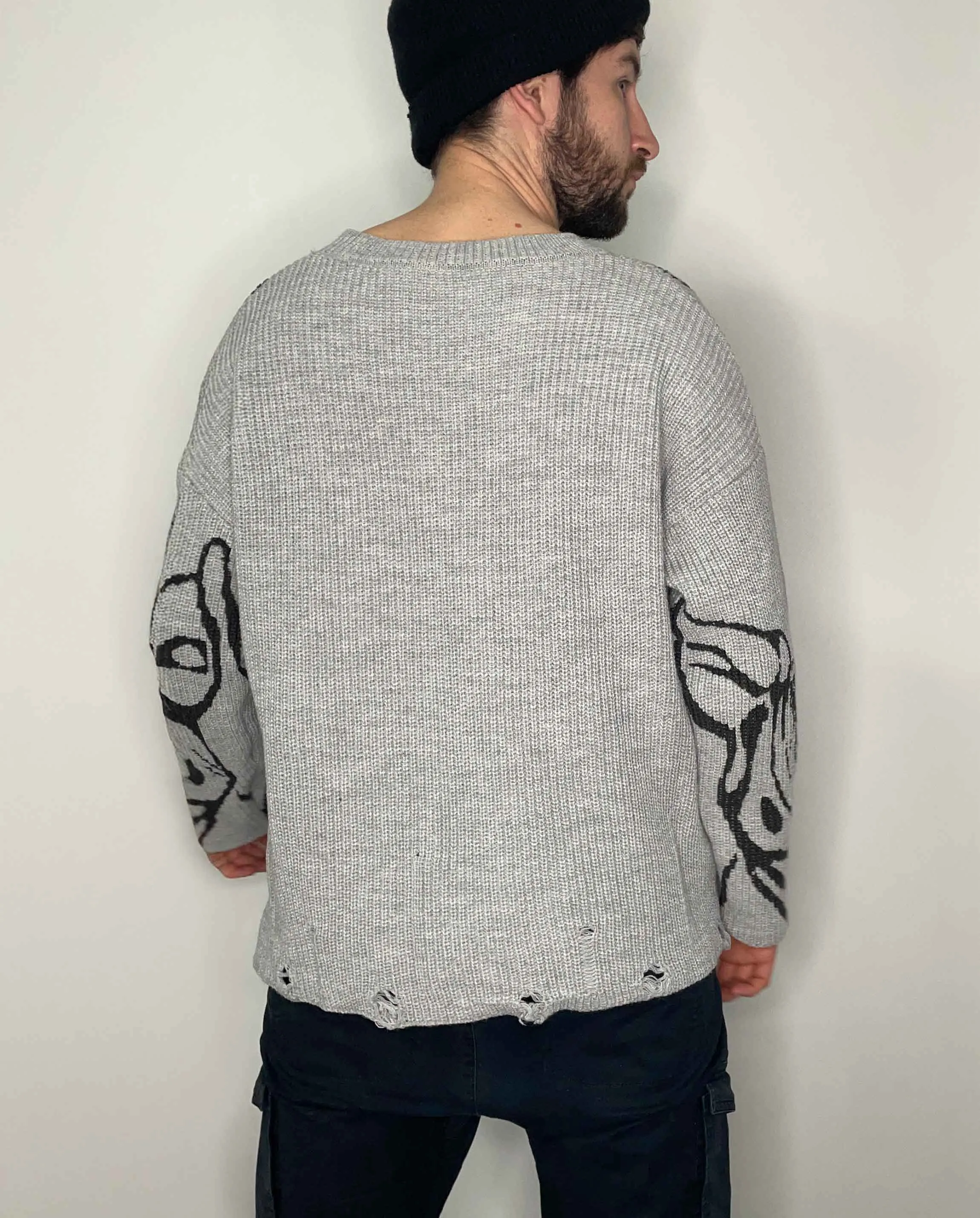 SKELETAL ILLUSION KNIT SWEATER