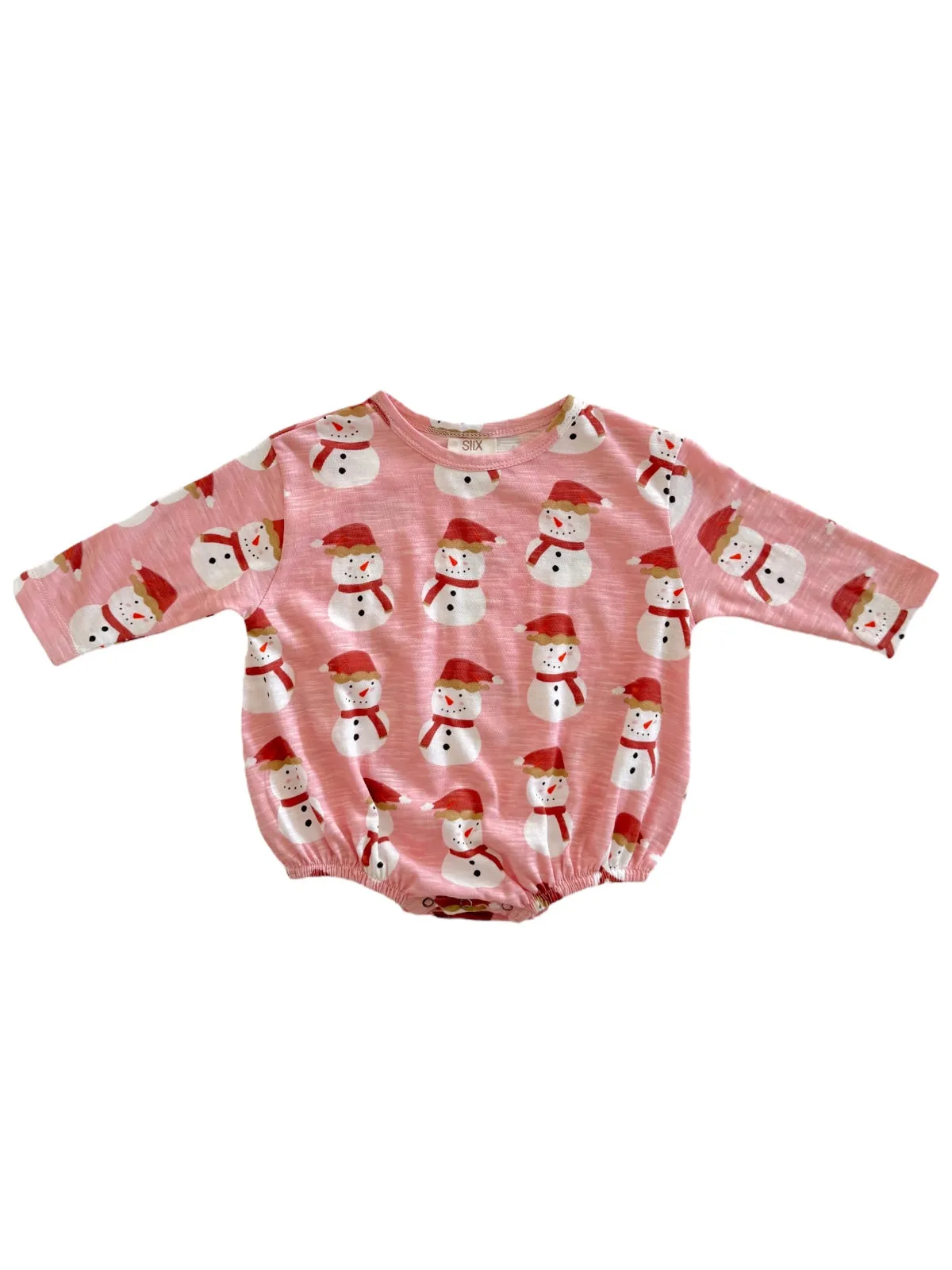 Snowman Pink / Organic Long Sleeve T-Shirt Bubble