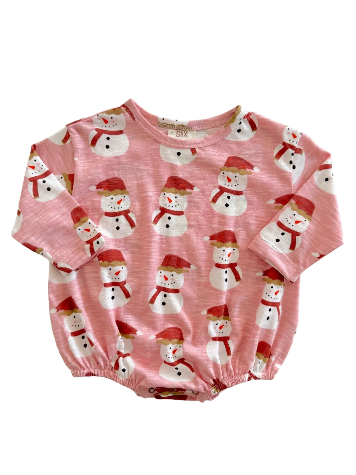 Snowman Pink / Organic Long Sleeve T-Shirt Bubble