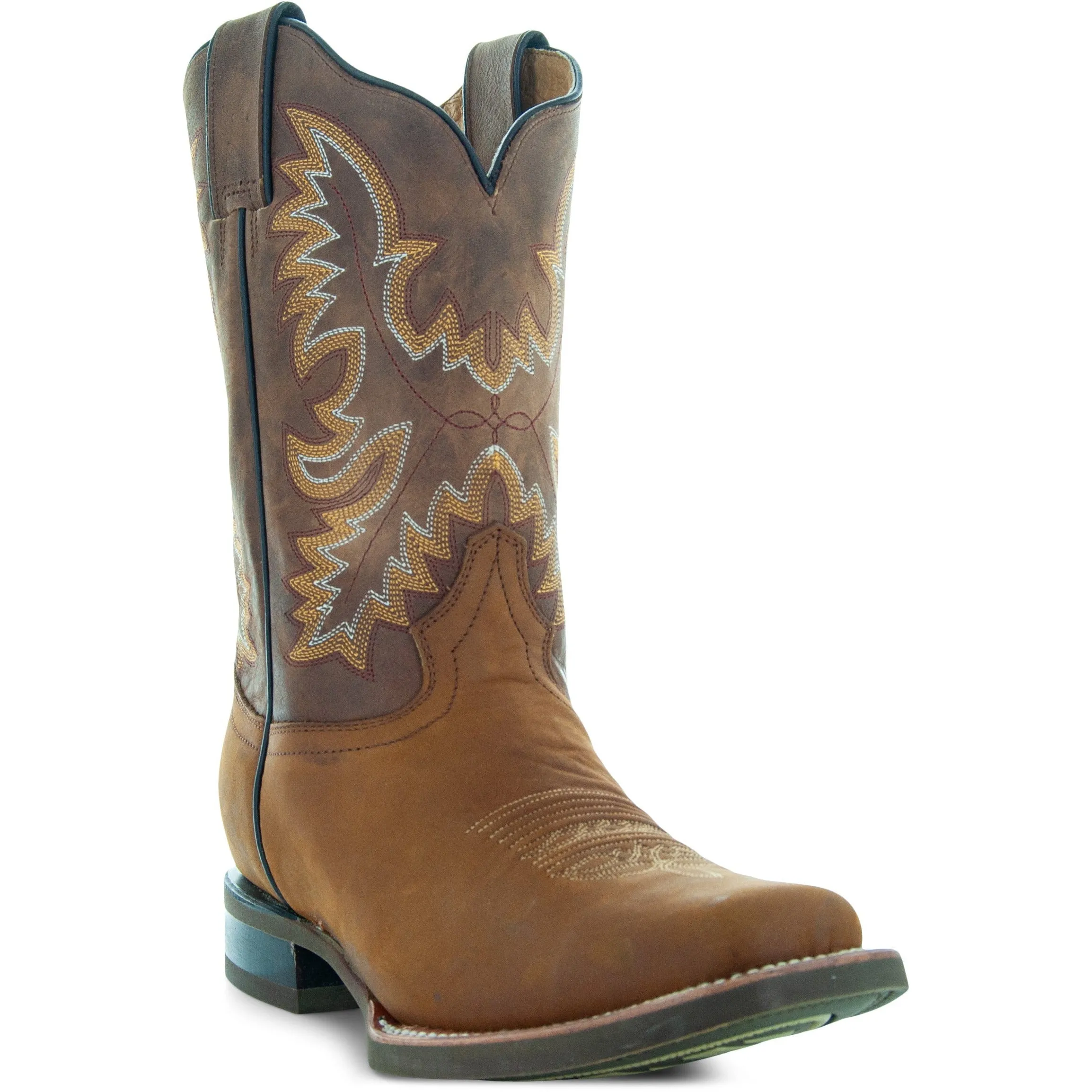 Soto Boots Men's Leather Square Toe Cowboy Boots H4005