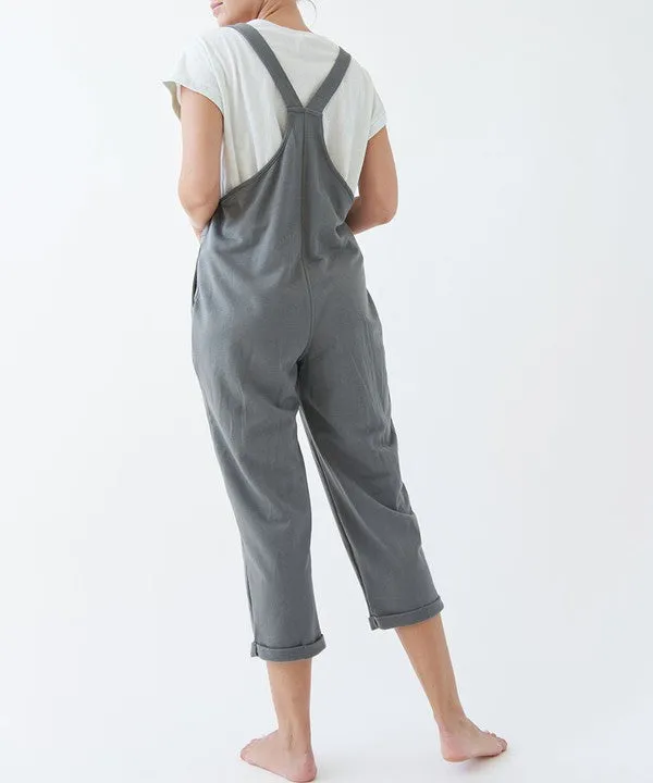 TEEK - Dull Grey Brushed Organic Hemp Relaxed Fit Overalls