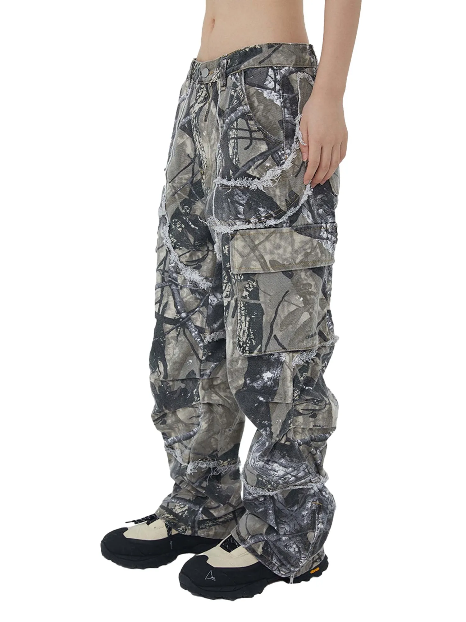 Thesupermade Camouflage Leaf Straight Leg Pants- 1870