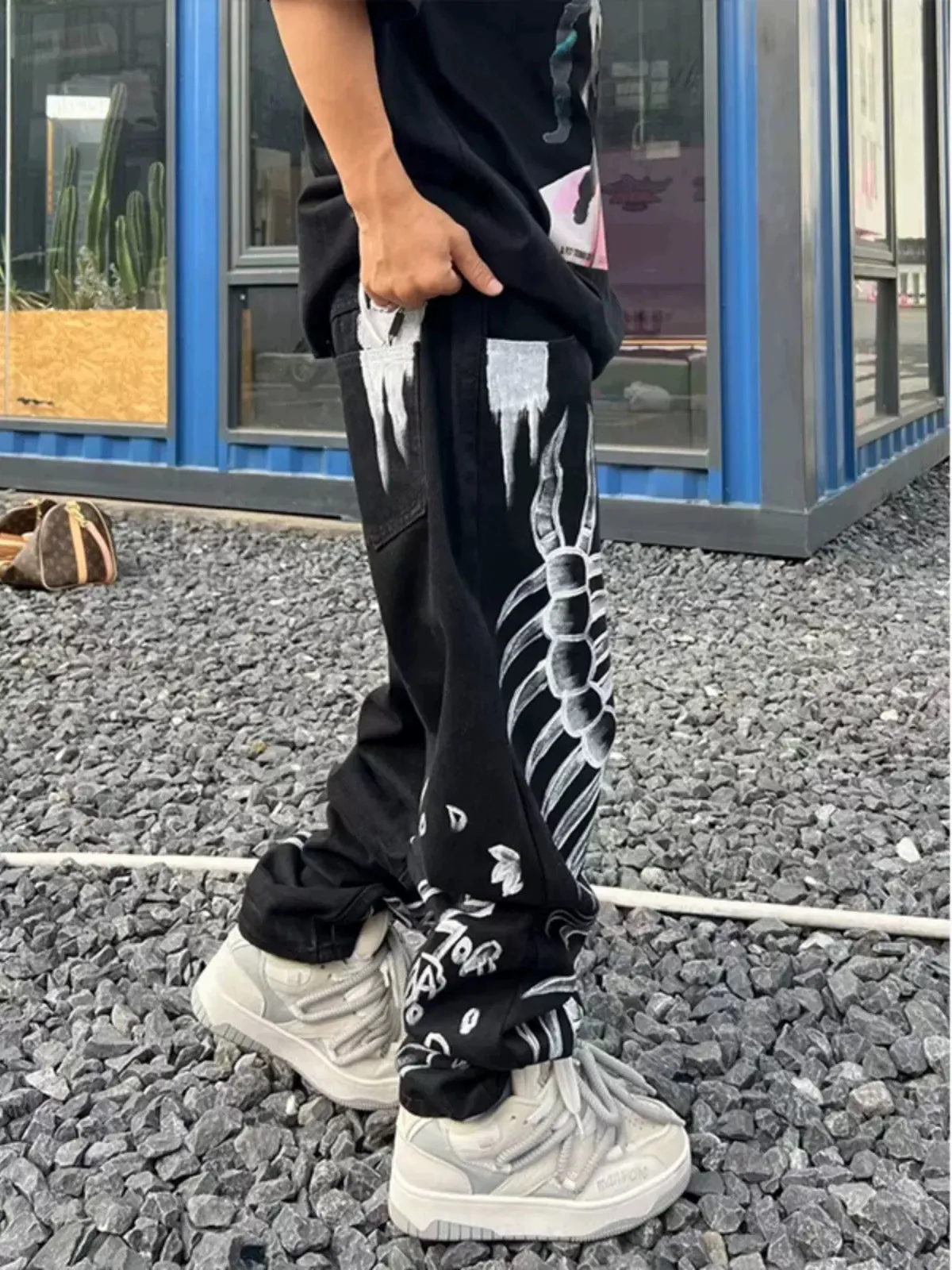 Thesupermade Skull Centipede Print Casual Pants