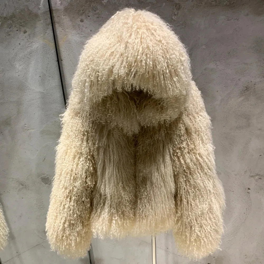 Tibetan Sheep Real Fur Coat