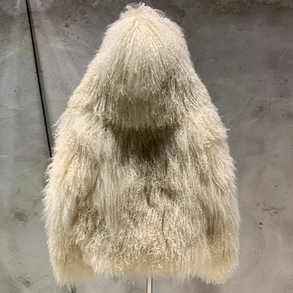 Tibetan Sheep Real Fur Coat