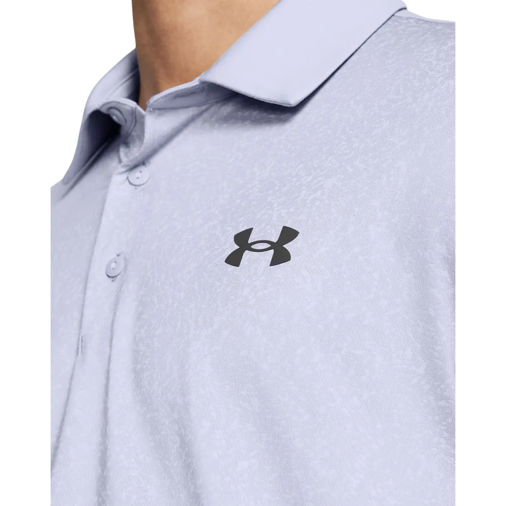 Under Armour Playoff 3.0 Coral Jaquard Golf Polo Shirt - Celeste / Starlight