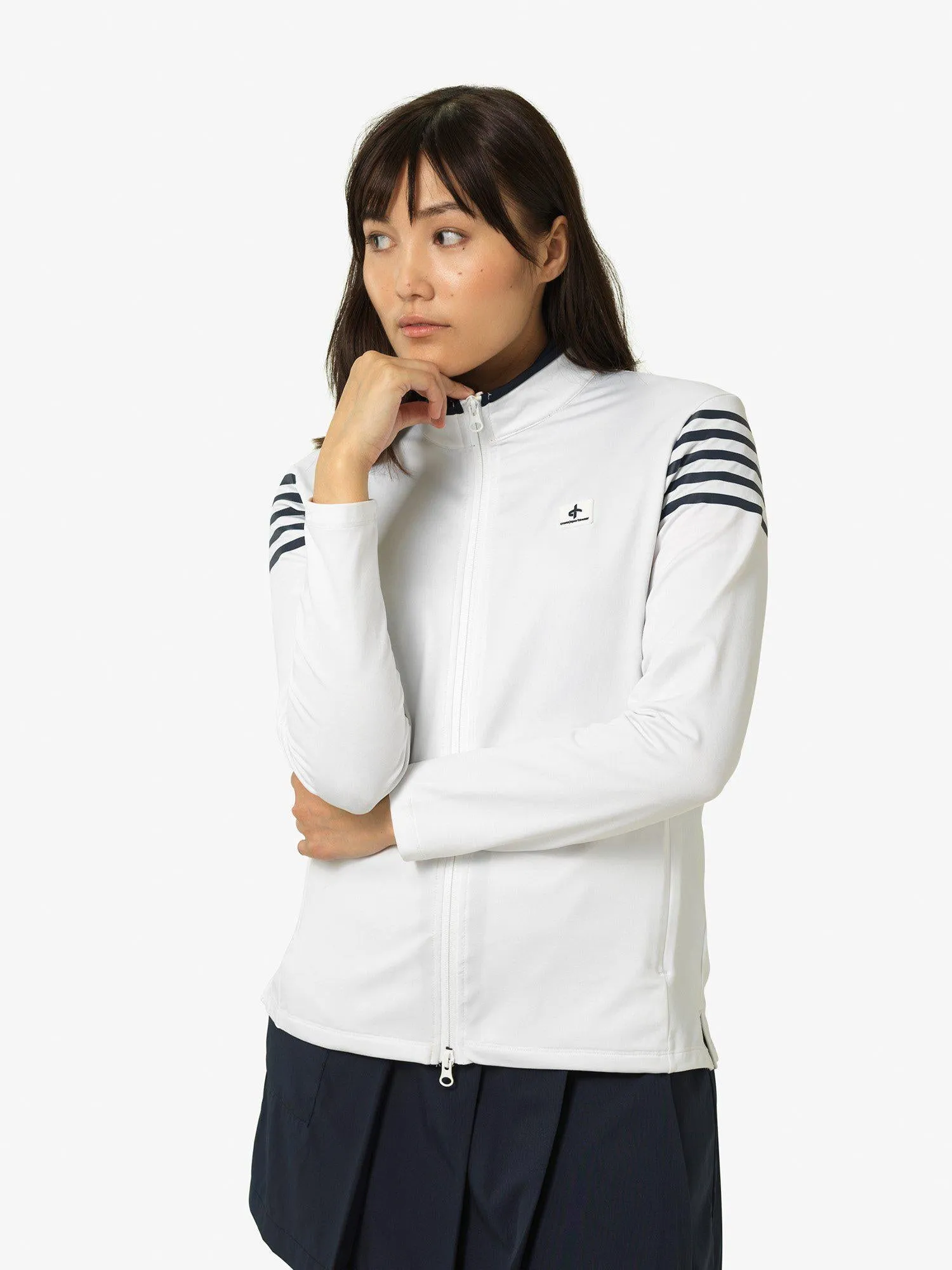 W SPORTY FULL ZIP White