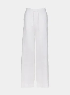 White Heavy Linen Wide-Leg Pants Perfect Days