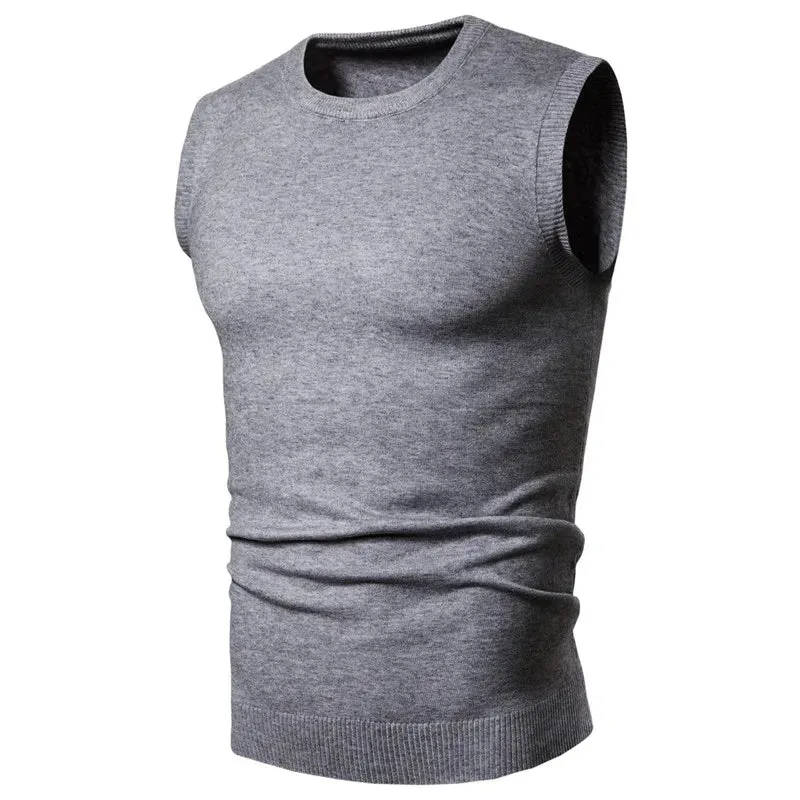 Wiaofellas  -  Men's Golf Vest Brand Pullovers Solid Color Fleece High Quality Vest Sleeveless Top Clothing Autumn Knitted Casual Male Sweaters