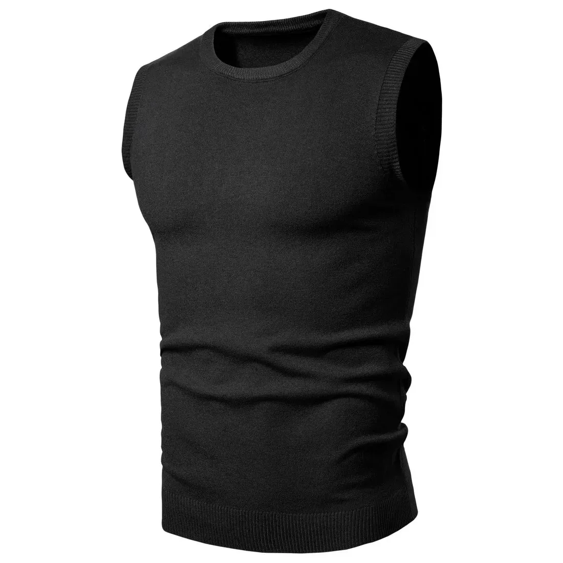 Wiaofellas  -  Men's Golf Vest Brand Pullovers Solid Color Fleece High Quality Vest Sleeveless Top Clothing Autumn Knitted Casual Male Sweaters