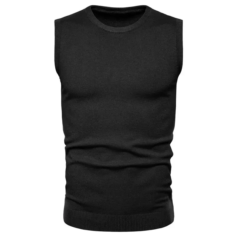 Wiaofellas  -  Men's Golf Vest Brand Pullovers Solid Color Fleece High Quality Vest Sleeveless Top Clothing Autumn Knitted Casual Male Sweaters