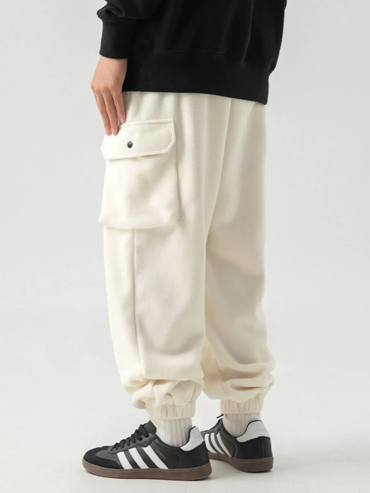 WLS Retro Japanese Large Pocket Design Sweatpants