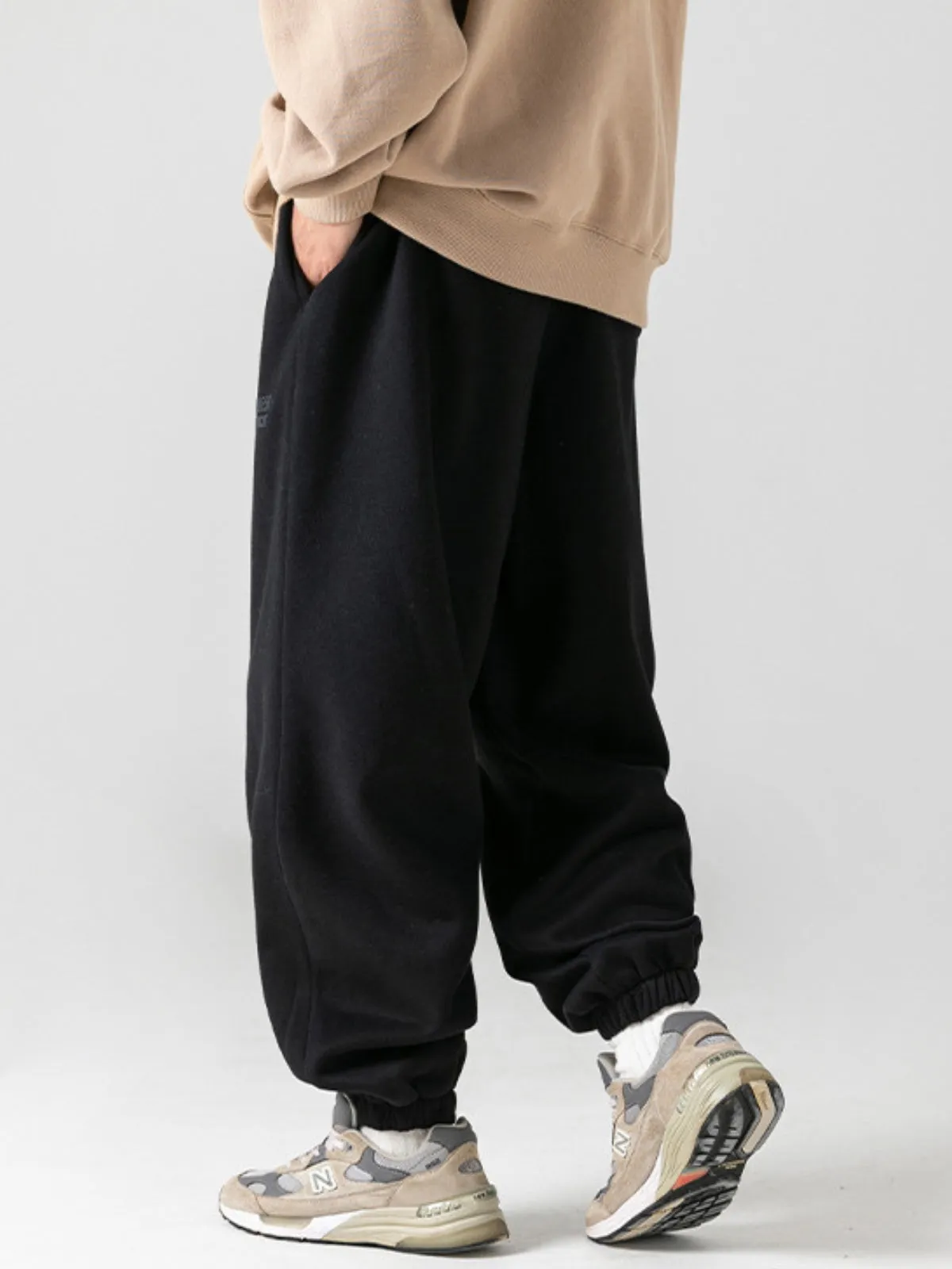 WLS Retro Japanese Print Loose Long Sweatpants