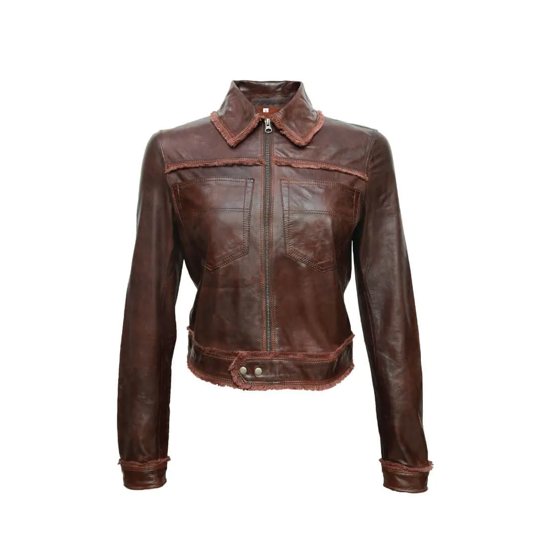 Women Brown Leather Jacket