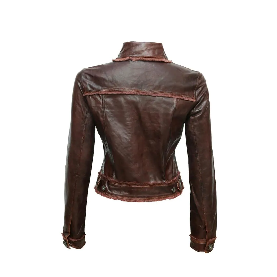 Women Brown Leather Jacket