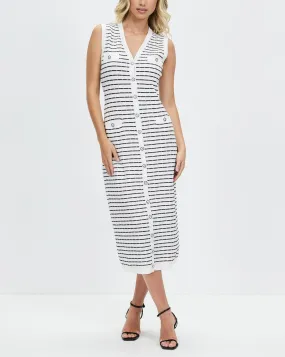 Women's Knitted Striped Sleeveless Vest Dress-Rani Dress