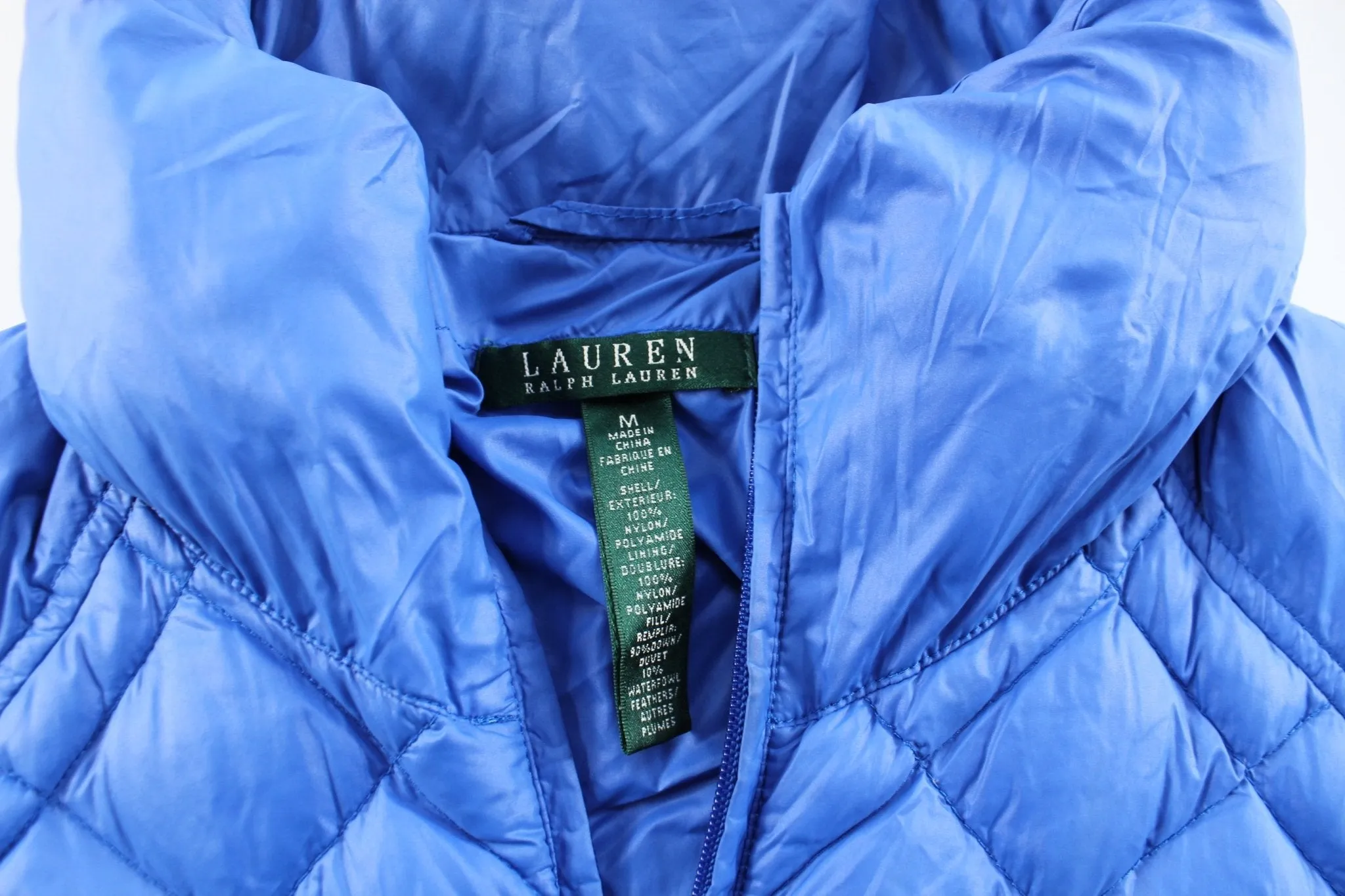 Women's Ralph Lauren Blue Puffer Zip Up Vest