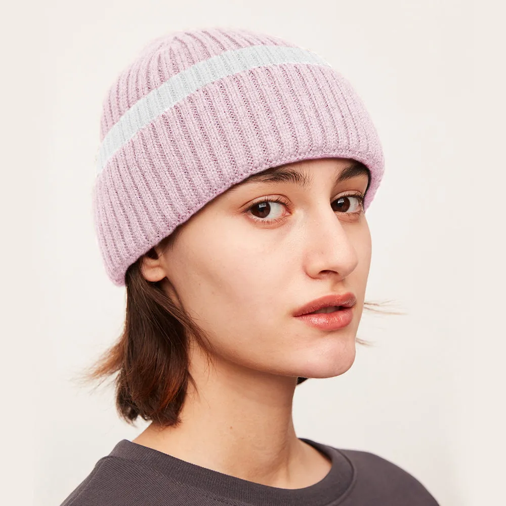 Women's Winter Contract Color Heated Knit Hat