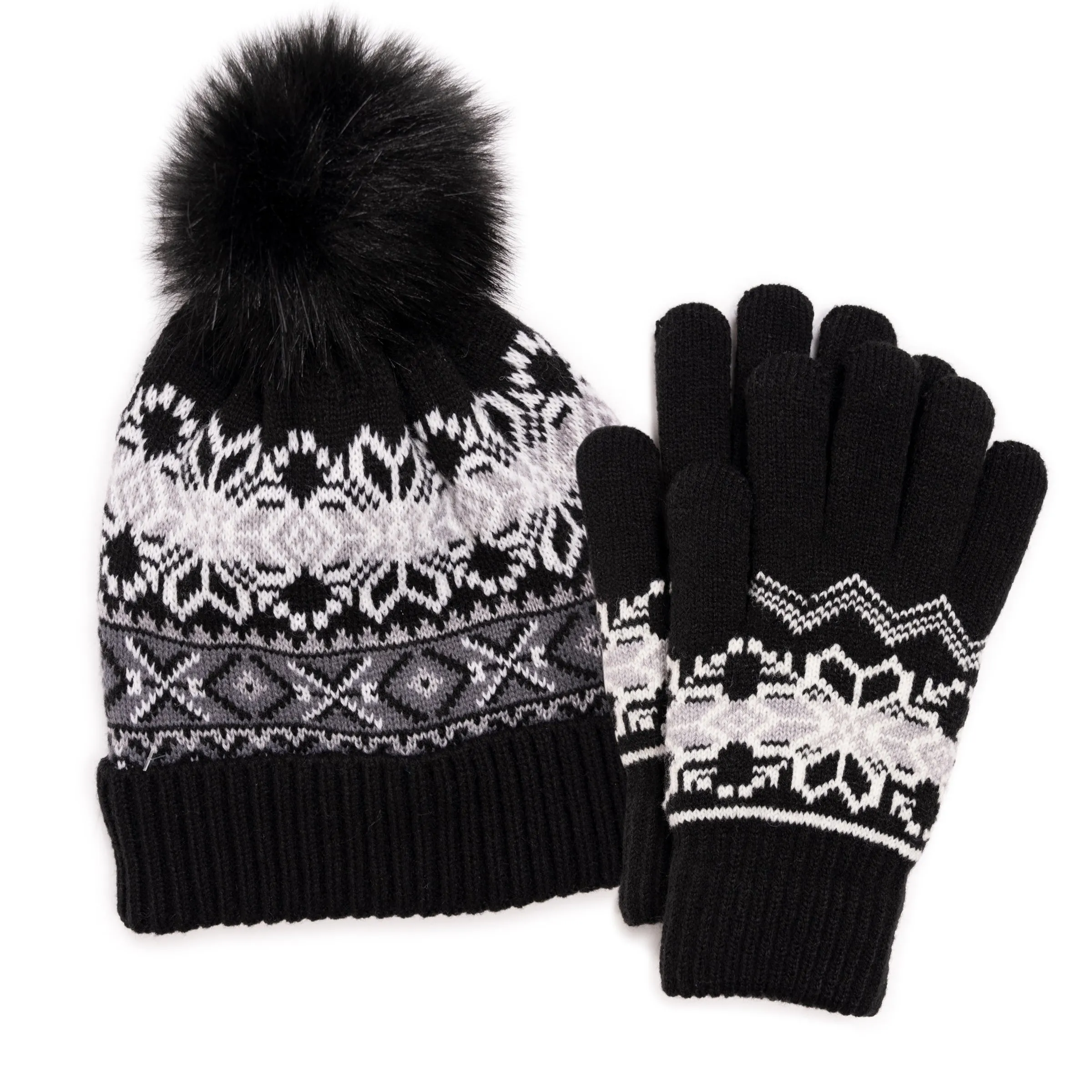 Women's Wool Blend Cuff Cap and Glove Set