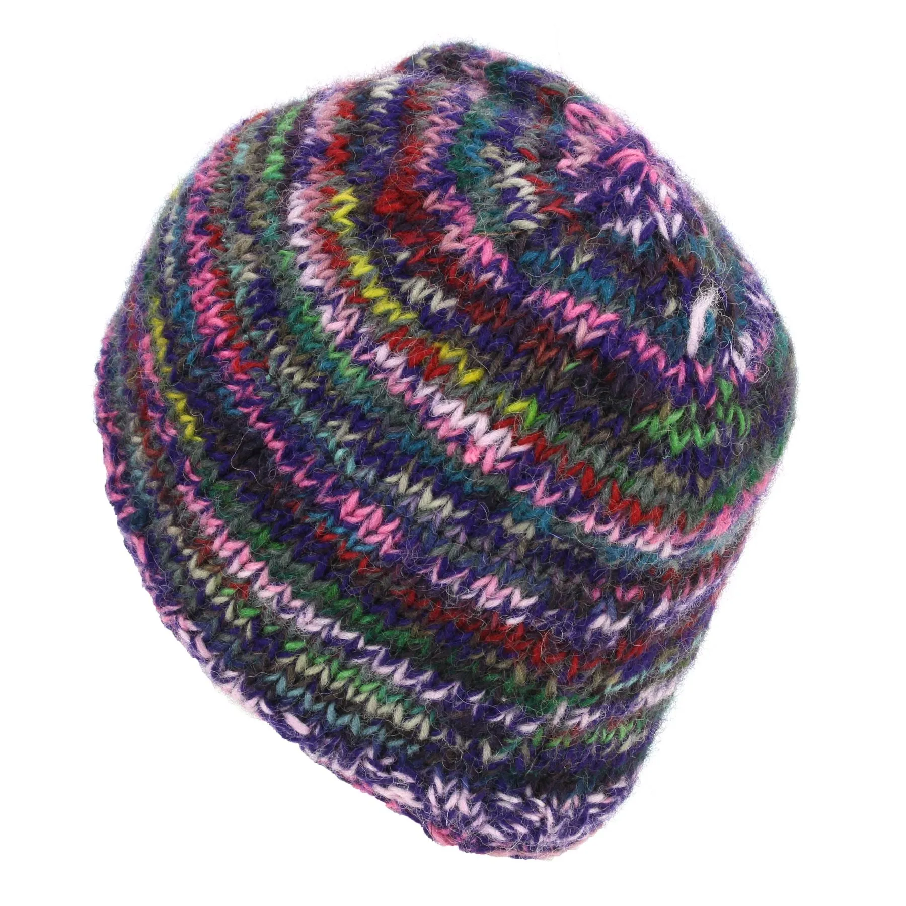 Wool Knit Beanie Hat - SD Purple Mix