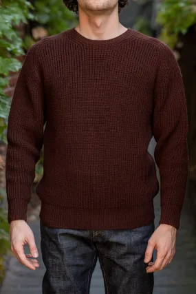 Wythe Highland Shakerknit Crewneck Sweater - Brown